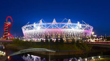 Olympic Stadium, London at night