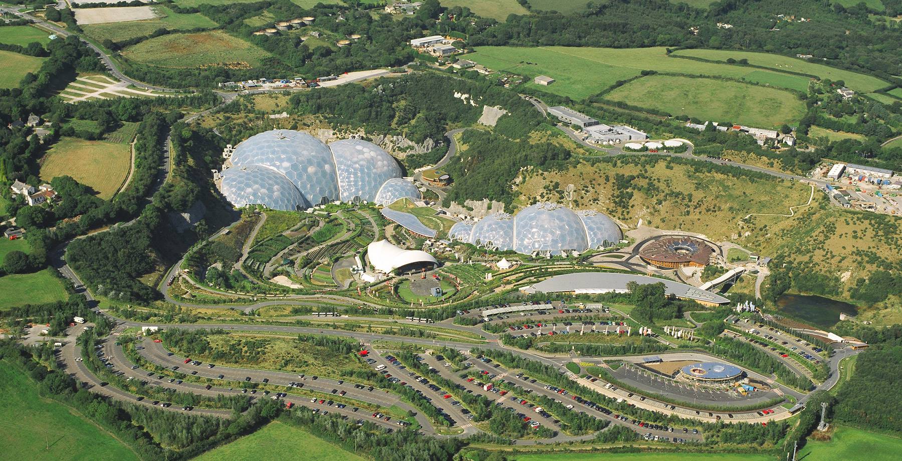 Aerial of the Eden Project