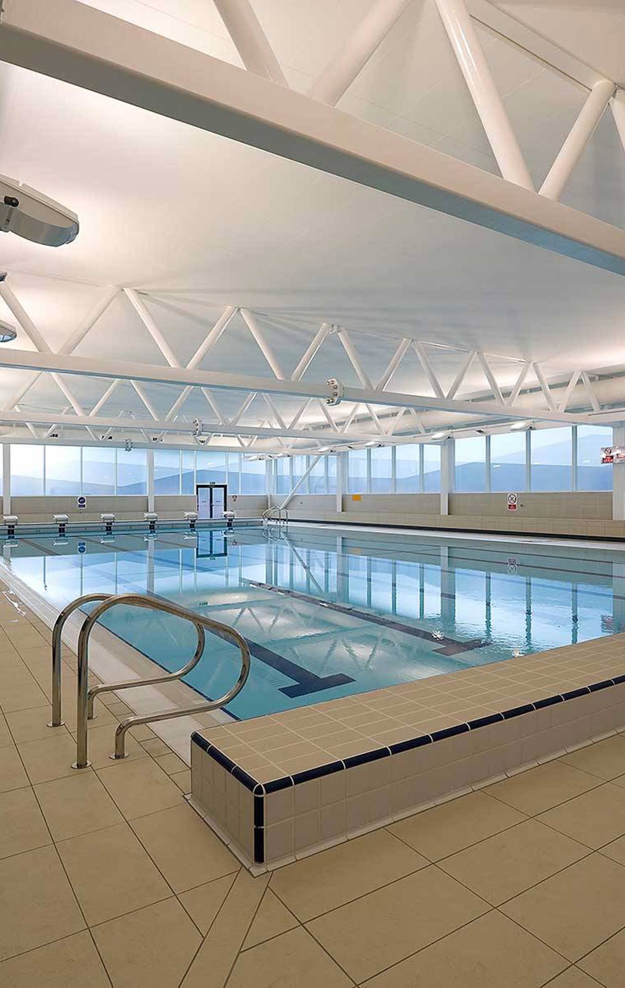 Detailed view of bronze anodized aluminium screens