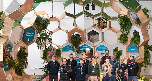 The project team involved in building Eden Project Pavilion for COP26