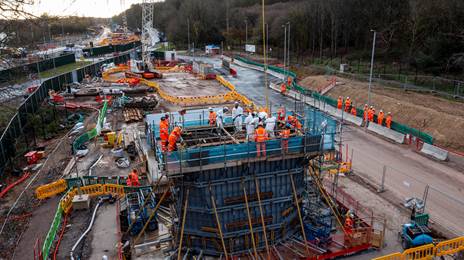 HS2 creates first of 56 giant piers for Colne Valley Viaduct
