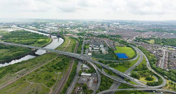 Aerial photograph of A19 