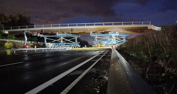 replacing the bridge at night