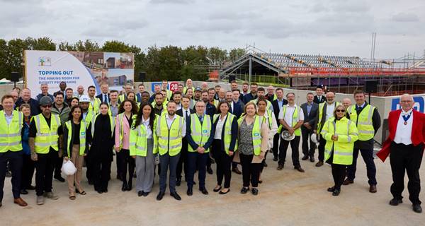 Derby  topping out group photograph