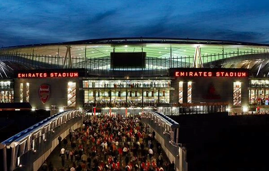 Emirates Stadium bustling with fans on a match day