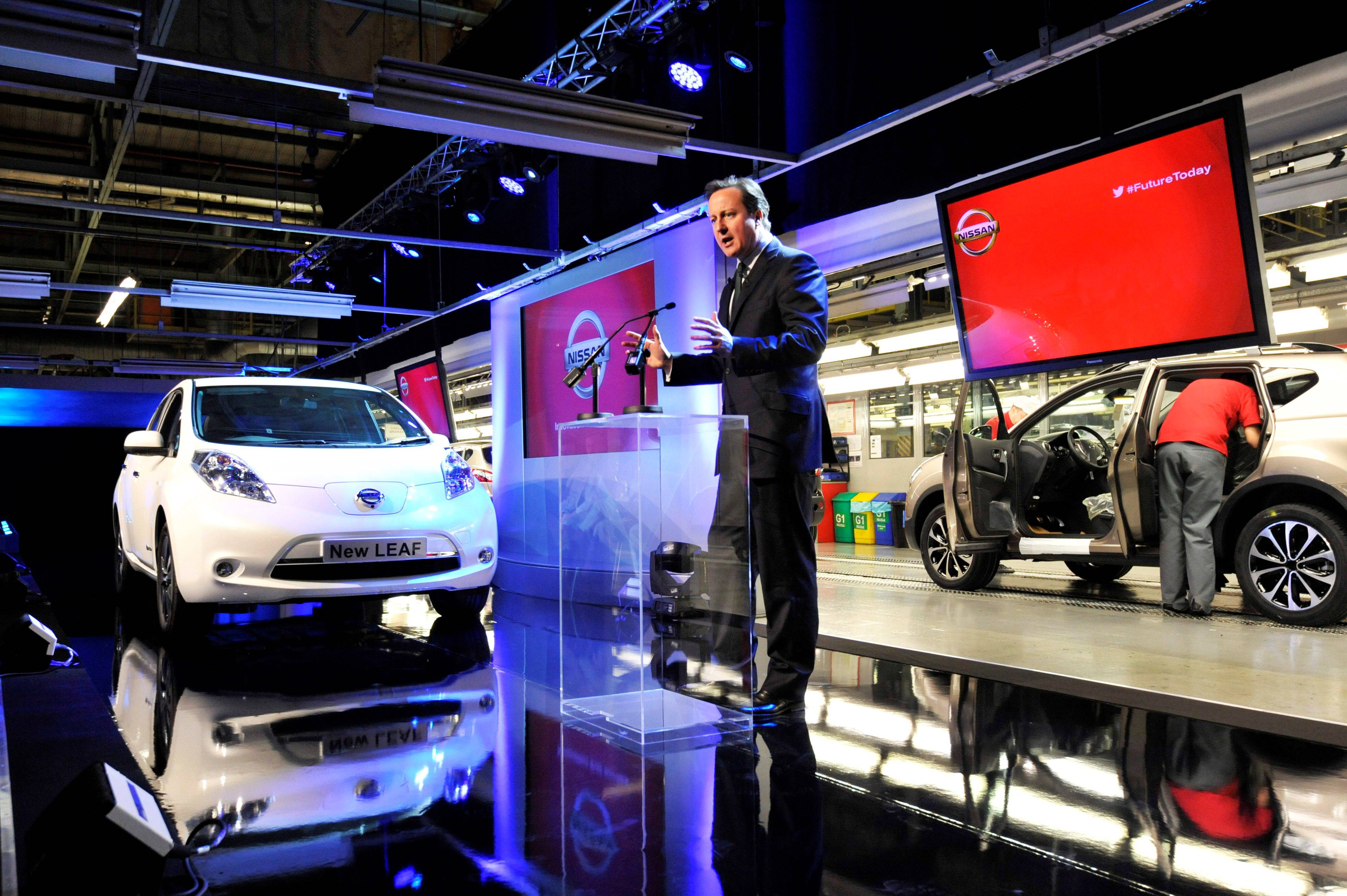 Man speaking at the Nissan facility in Sunderland