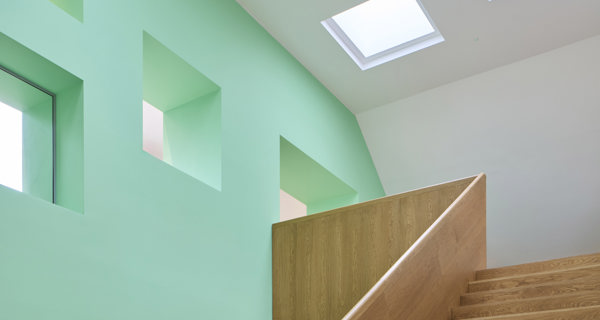 Maggie's Northampton Wooden Staircase With Gallery View