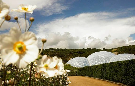 View of Eden Project outside the Biomes