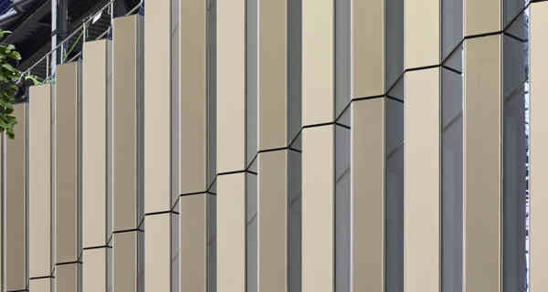 A zoomed in image of the cladding at 2 Finsbury Avenue
