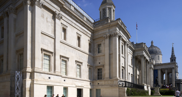 Gallery façade under blue skies 
