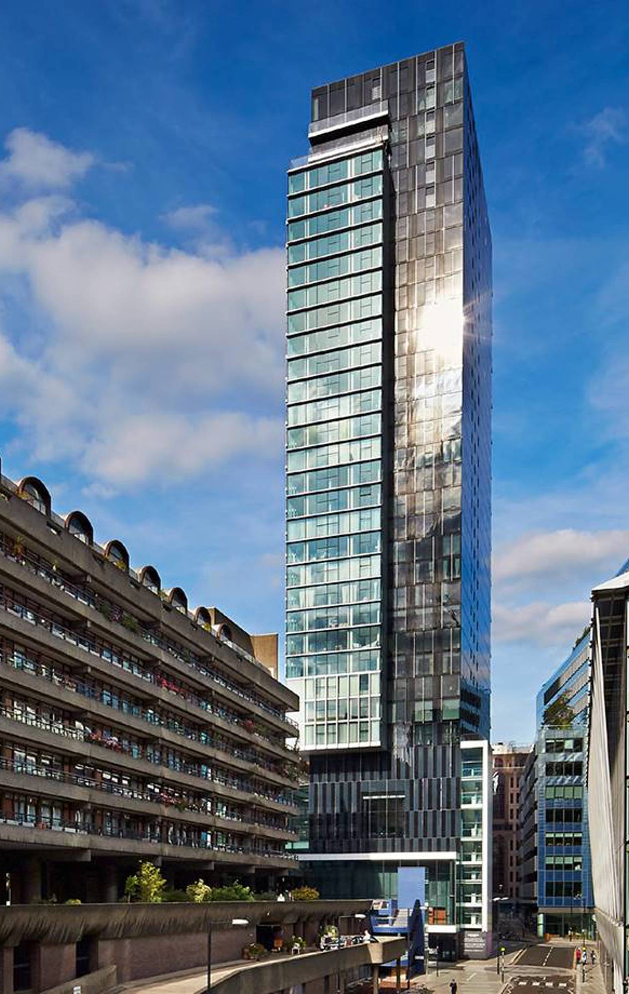 Wide shot of the traditional proscenium arch theatre inside the Guildhall School