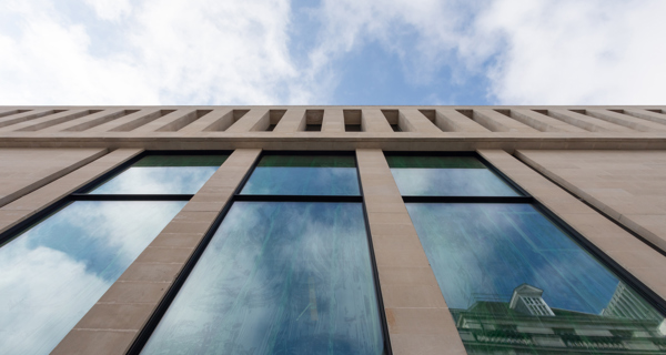 Exterior view of the Learning Centre’s new glazing system