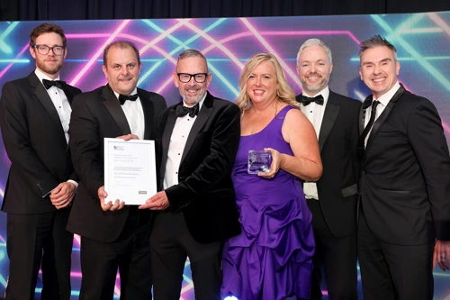 The Riverside Multi Storey Car Park project team receiving their award