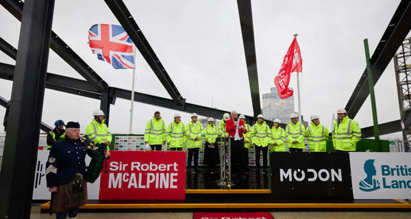 Guests assemble on stage