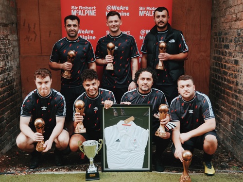 Construction Fives team with their winning trophies