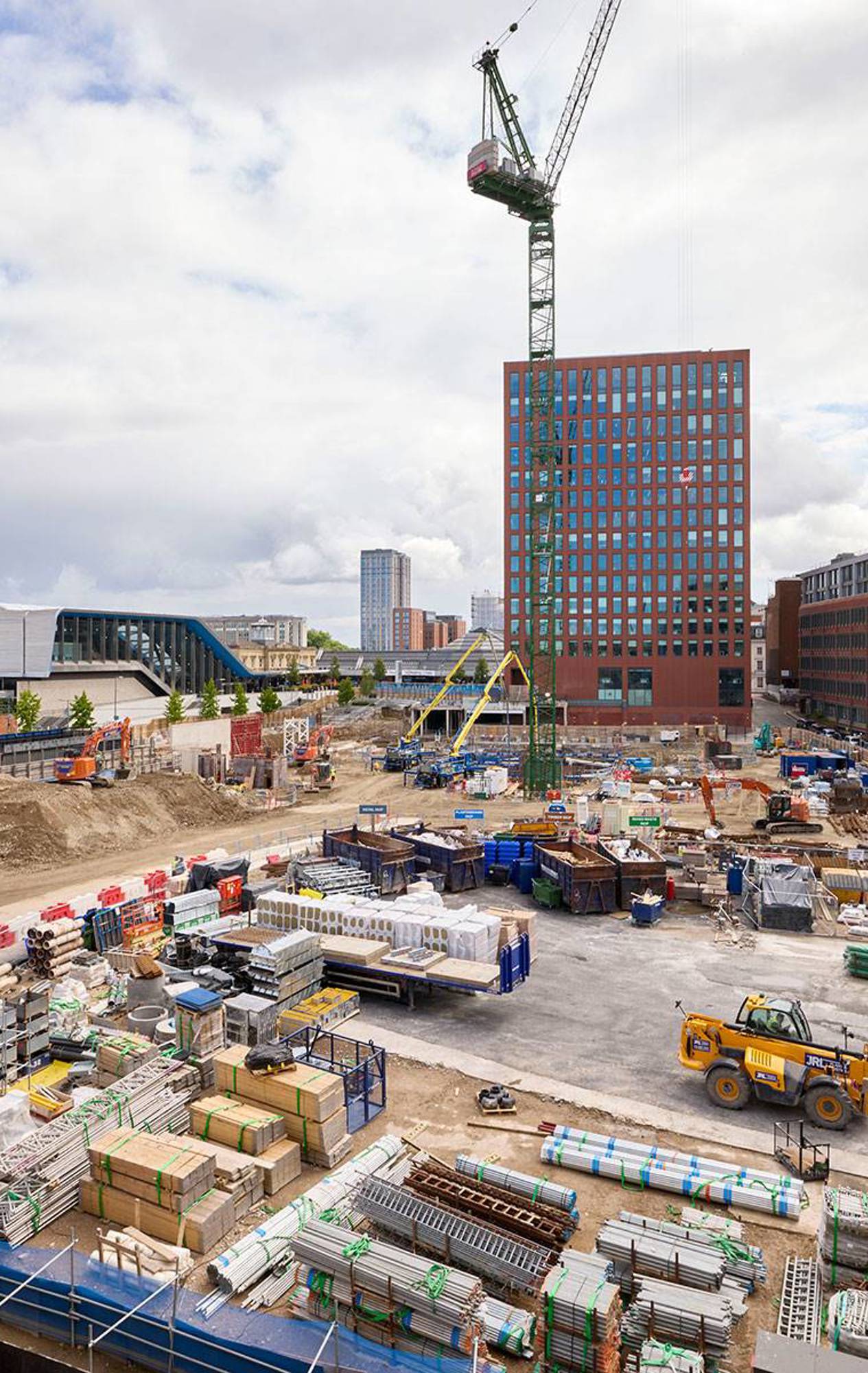 Architectural rendering of the 17-storey fully glazed tower at One Station Hill, highlighting its modern design