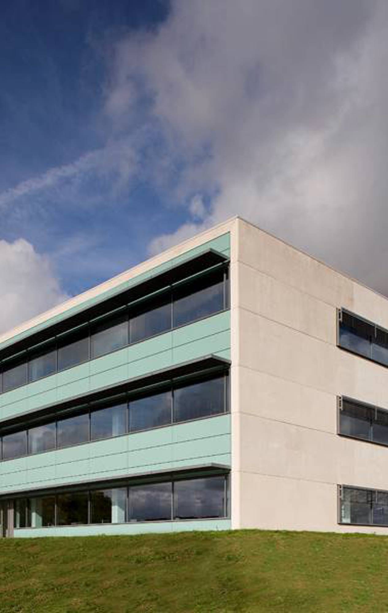 Detailed view of the profiled metal cladding used on DSTL facilities