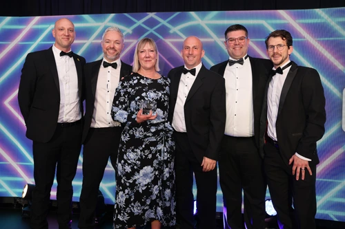 The Hexham project team collecting their award at the Constructing Excellence North East Awards 2025